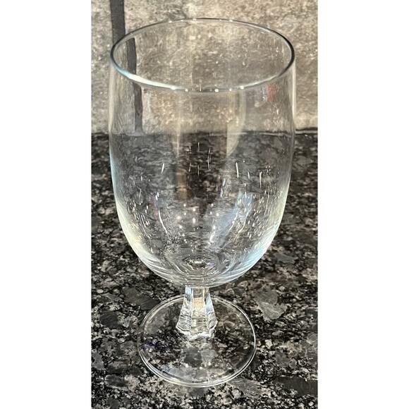 6 Clear Crystal Wine Goblets Water Glasses Hexagonal Stem 7” - Picture 4 of 7